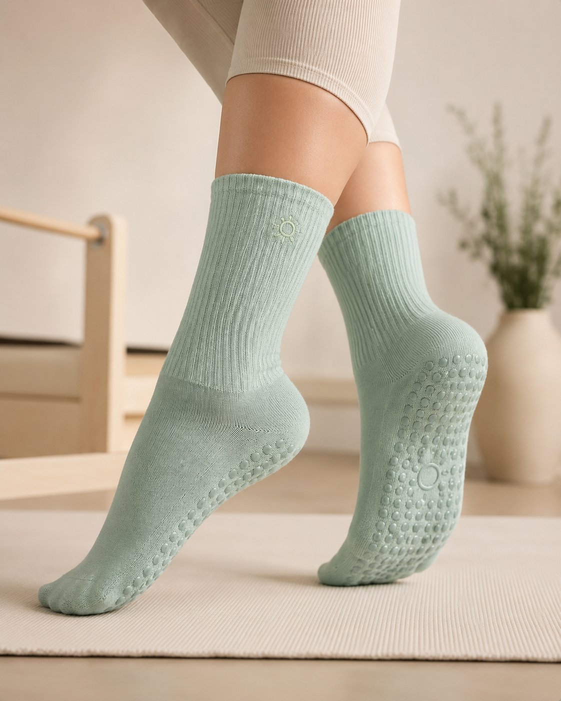 SOLA Grip Socks — Soft Sage