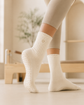 SOLA Grip Socks — Cream White